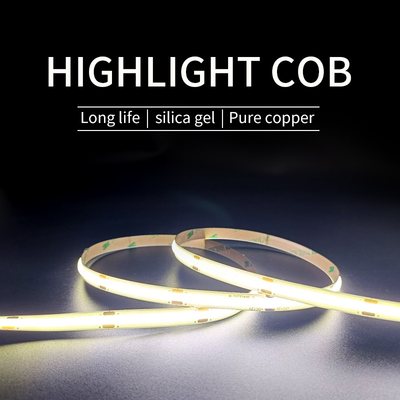 Tira de luces LED COB impermeable de 12 V, 480 cuentas, tipo monocromático, 50000 H