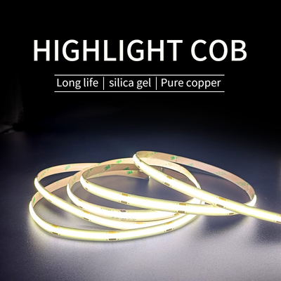 Tira de luces LED COB impermeable para exteriores Tira flexible LED COB monocromática 5m/rollo