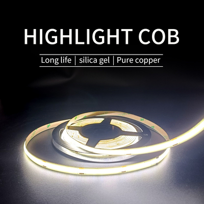 Línea flexible COB LED Tira de luz Exterior Bajo voltaje Ultra estrecho